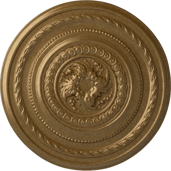 Ekena Millwork Pearl Ceiling Medallion (Fits Canopies up to 1 7/8"), Hand-Painted Pale Gold, 26 1/4"OD x 1 1/2"P CM26PEPAS - main